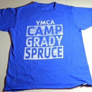 YMCA Camp Grady Spruce TEXAS Blue T-Shirt Youth Size LARGE